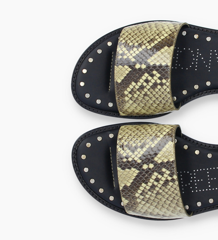 snake print flat sandals