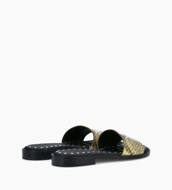 snake print flat sandals