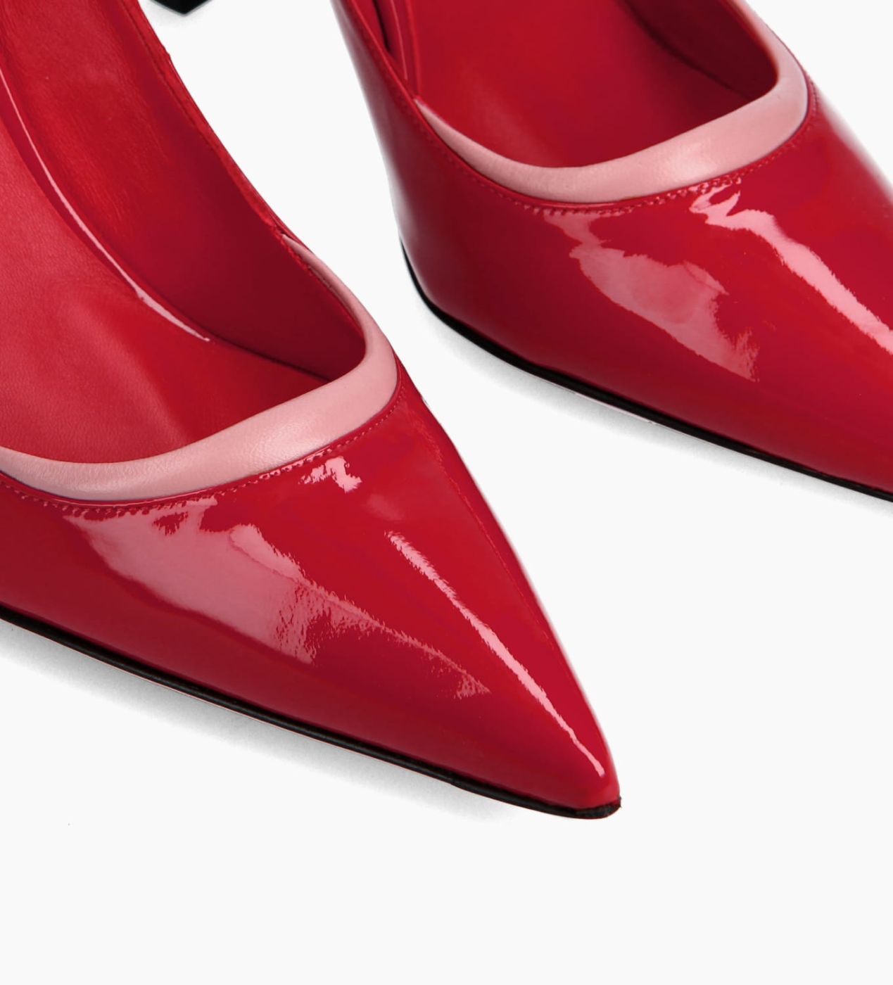 Red leather clearance pump