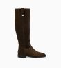 Other image of Low heel high boot - Joan - Suede leather - Dark brown