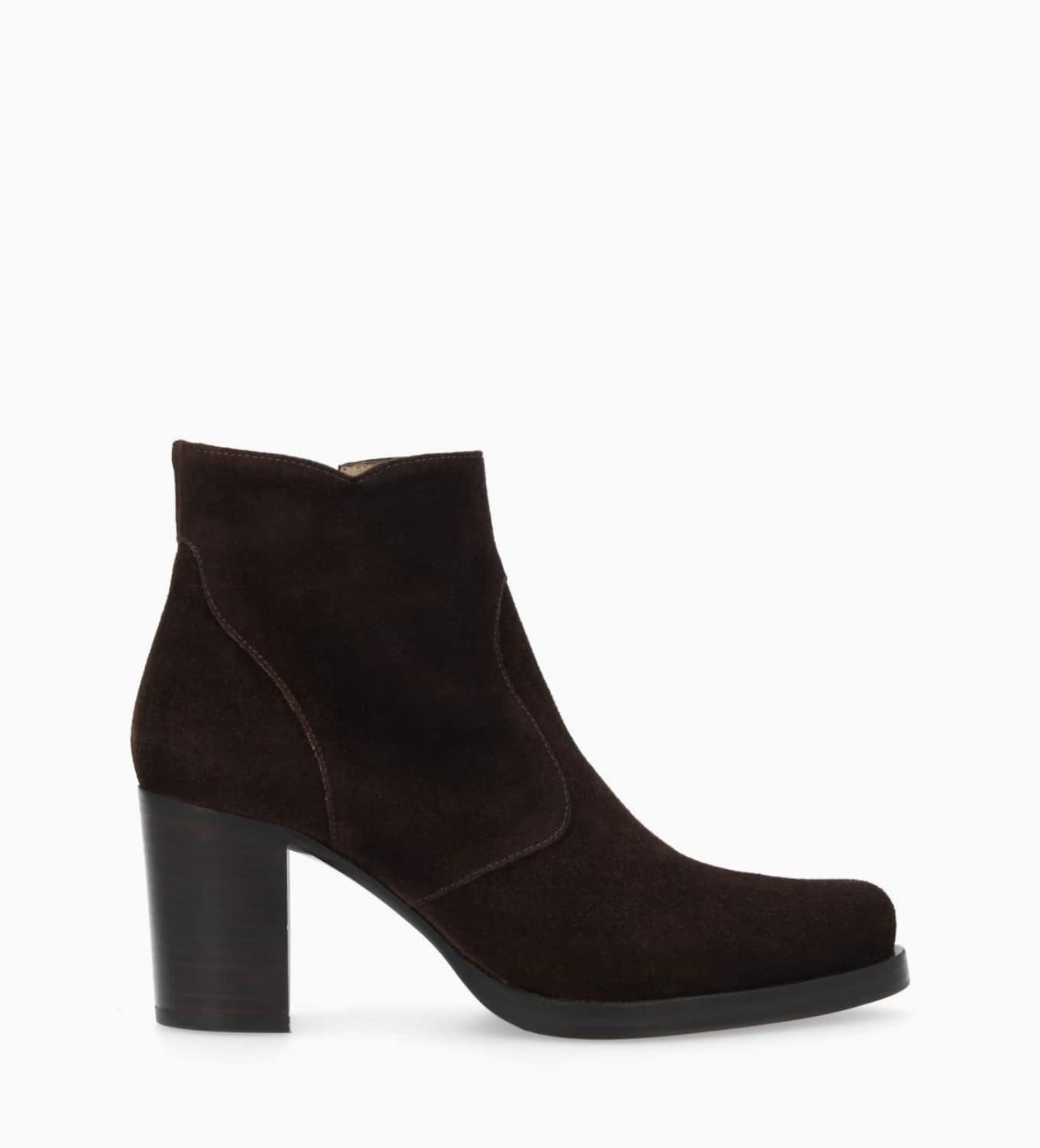 Dark brown heeled ankle boots hotsell