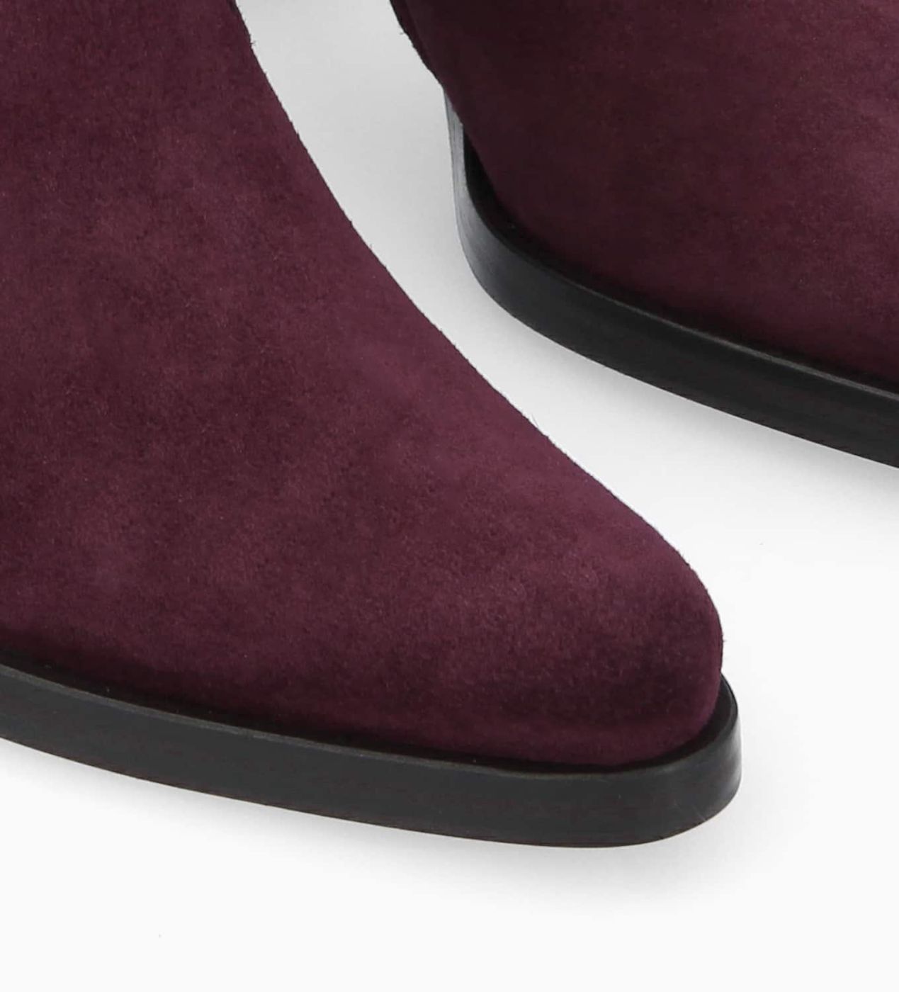 Ankle boot with block heel Paddy 70 Suede leather Burgundy