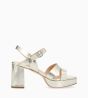 Other image of Plateform heeled sandal - Juliette 50 - Metallic leather - Champagne
