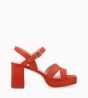 Other image of Plateform heeled sandal - Juliette 50 - Suede leather - Poppy