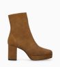 Other image of Heeled zipped boot - Carlotta 70 - Suede leather - Brown