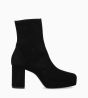 Other image of Heeled zipped boot - Carlotta 70 - Suede leather - Black