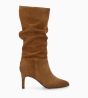 Other image of Heeled high boot - Céleste 65 - Suede leather - Brown