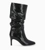 Other image of Heeled high boot - Céleste 65 - Patent snake print leather - Black