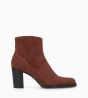 Other image of Heeled zipped boot - Legend 70 - Suede leather - Garnet