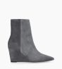 Other image of Wedge zipped boot - Florence 70 - Suede leather - Stone