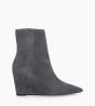 Other image of Wedge zipped boot - Florence 70 - Suede leather - Stone