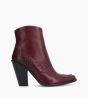 Other image of Embroidered western heeled boot - Jane 9 - Calf leather/Crocodile print leather - Burgundy