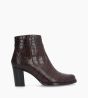 Other image of Heeled zipped boot - Legend 70 - Croco print leather - Dark brown