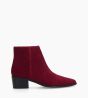 Other image of Ankle boot with block heel and zip - Megan 50 - Suede leather - Red