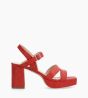 Other image of Plateform heeled sandal - Juliette 50 -  Razzo leather -  Red