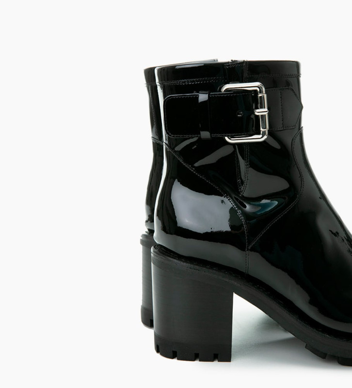 Boots Justy 7 Small Gero Buckle- Cuir Vernis - Noir - Free ...